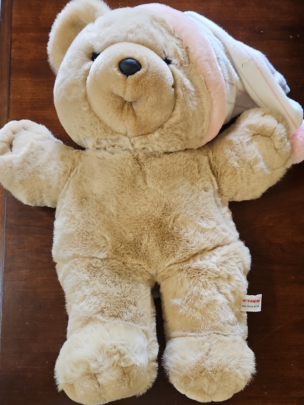 Chosun Int'l Inc. Heart To Heart Bear Vintage 1987 Plush Stuffed Bear VGUC
